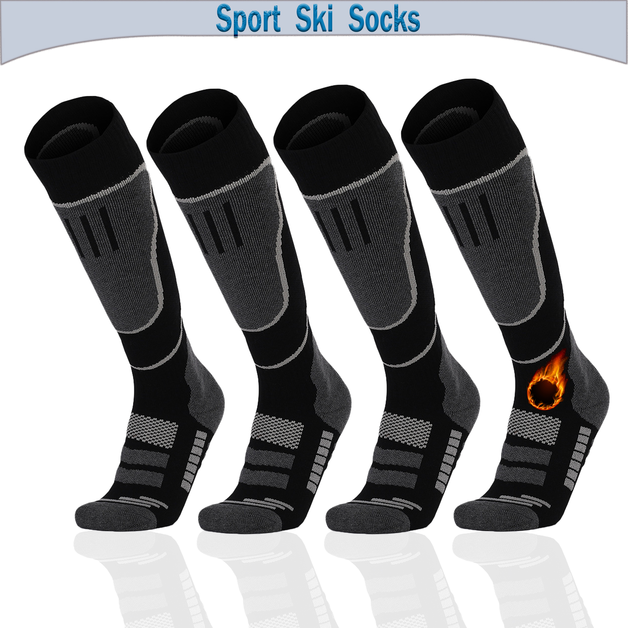 Thermal Sock Winter - 2 Pairs Ski Socks, Cold Weather