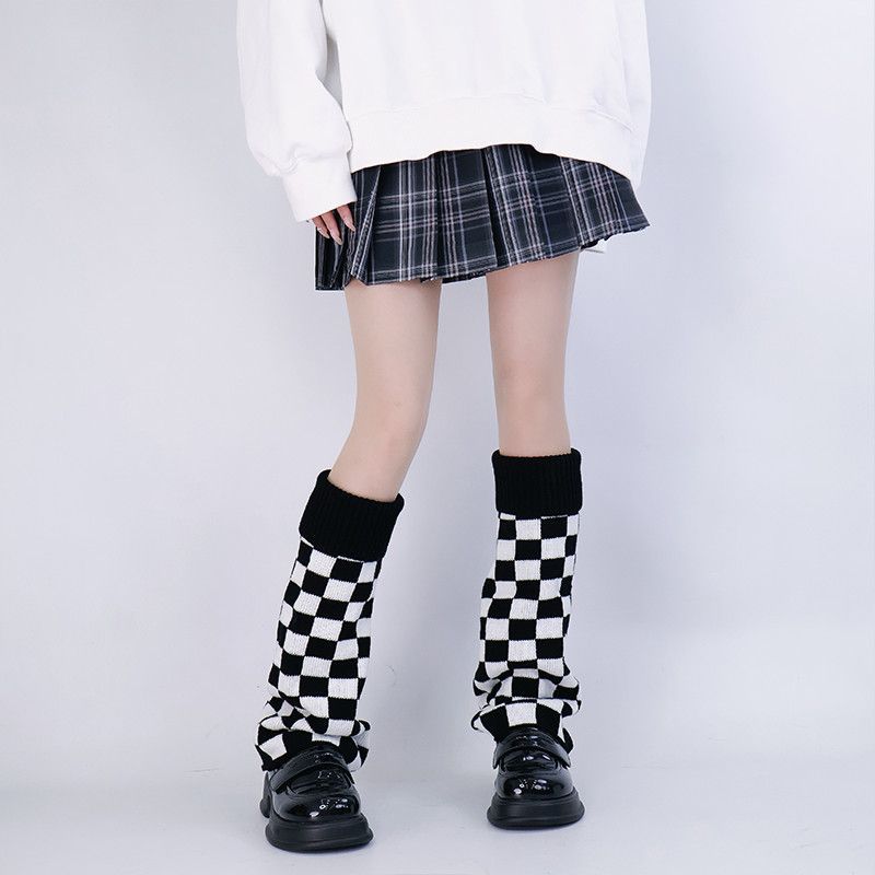 Black White Checkered Leg Warm – Boot Sock Slouchy Bewertung und Preis