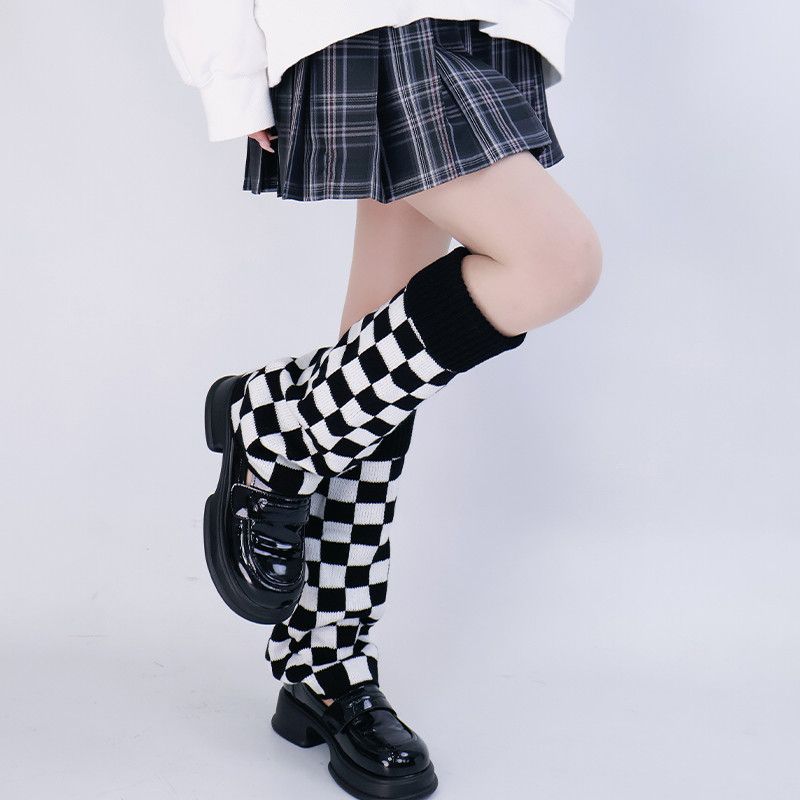 Black White Checkered Leg Warm – Boot Sock Slouchy Bewertung und Preis