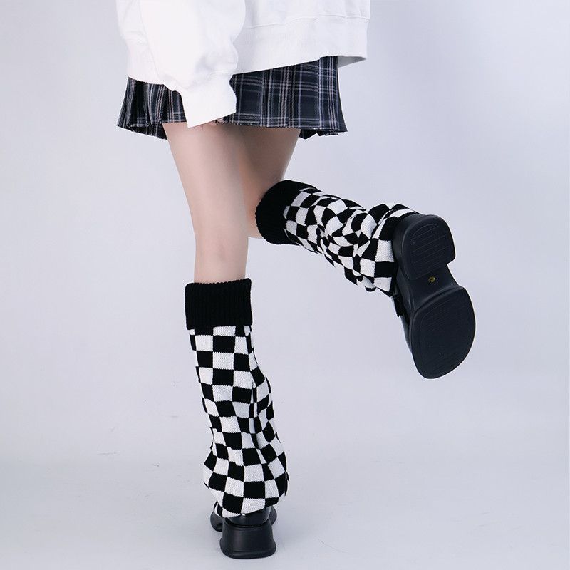 Black White Checkered Leg Warm – Boot Sock Slouchy Bewertung und Preis