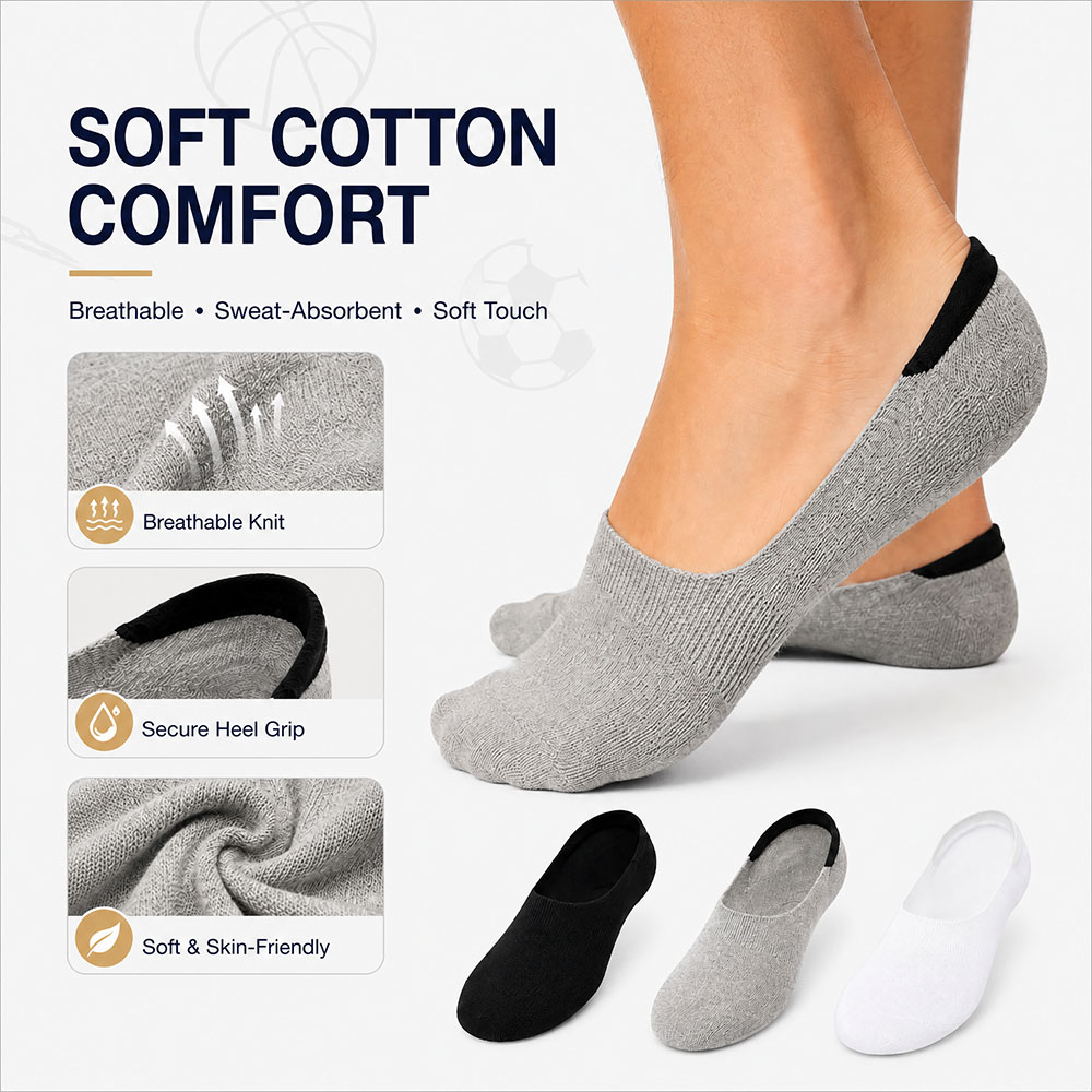 6 Pairs Unisex Cotton No Show  – Invisibility Sock Loafer Bewertung und Preis