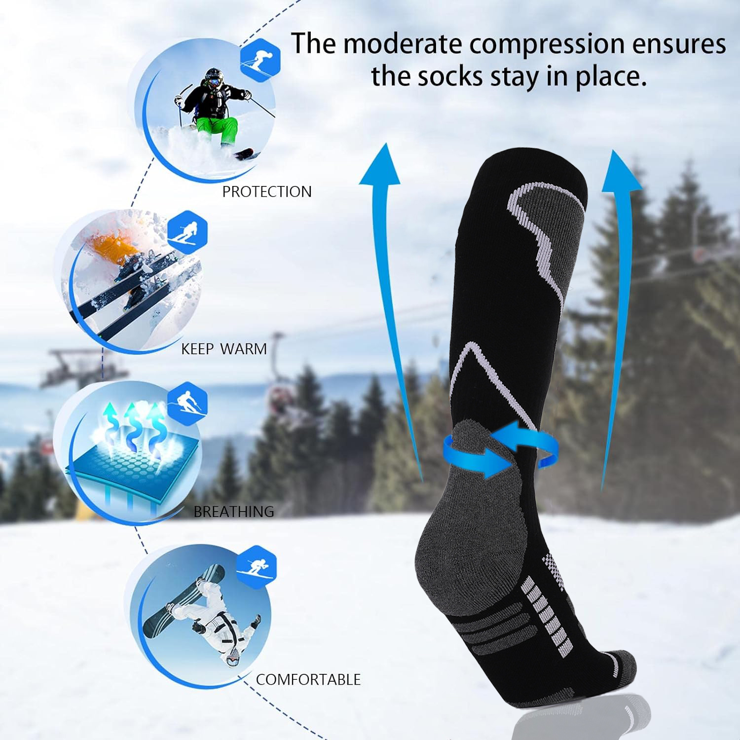2 Pairs Ski Socks, Cold Weathe – Thermal Sock Winter Bewertung und Preis