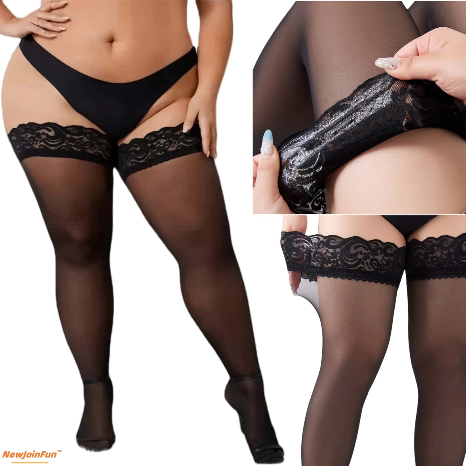 Women Plus Size Lace Thigh Hig – Thigh High Sock Stay Up Bewertung und Preis