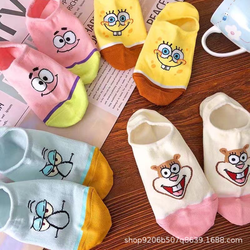 4PCS Hot Cute SpongeBob Square – Invisibility Sock Loafer Bewertung und Preis
