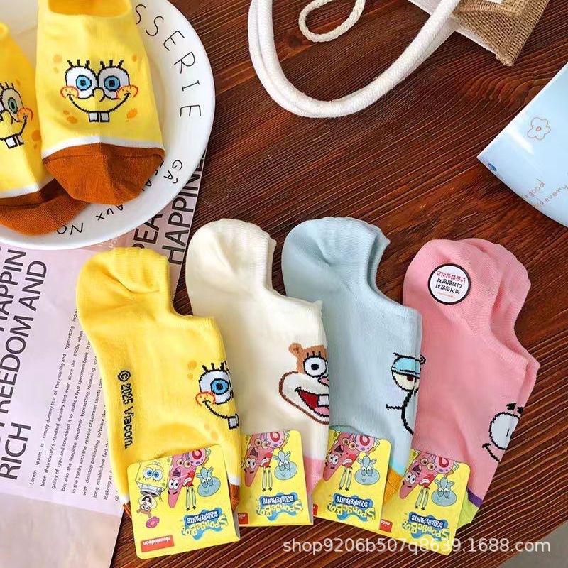 4PCS Hot Cute SpongeBob Square – Invisibility Sock Loafer Bewertung und Preis