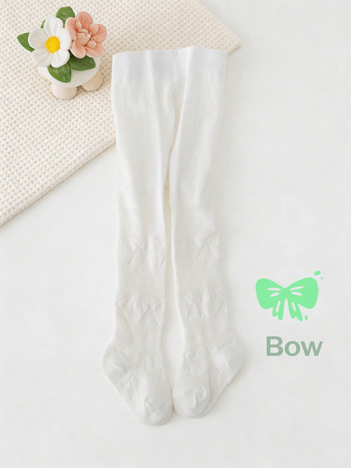 3/1 Pcs Girls White Bow Print  – Tights Pantyhose Sheer Bewertung und Preis