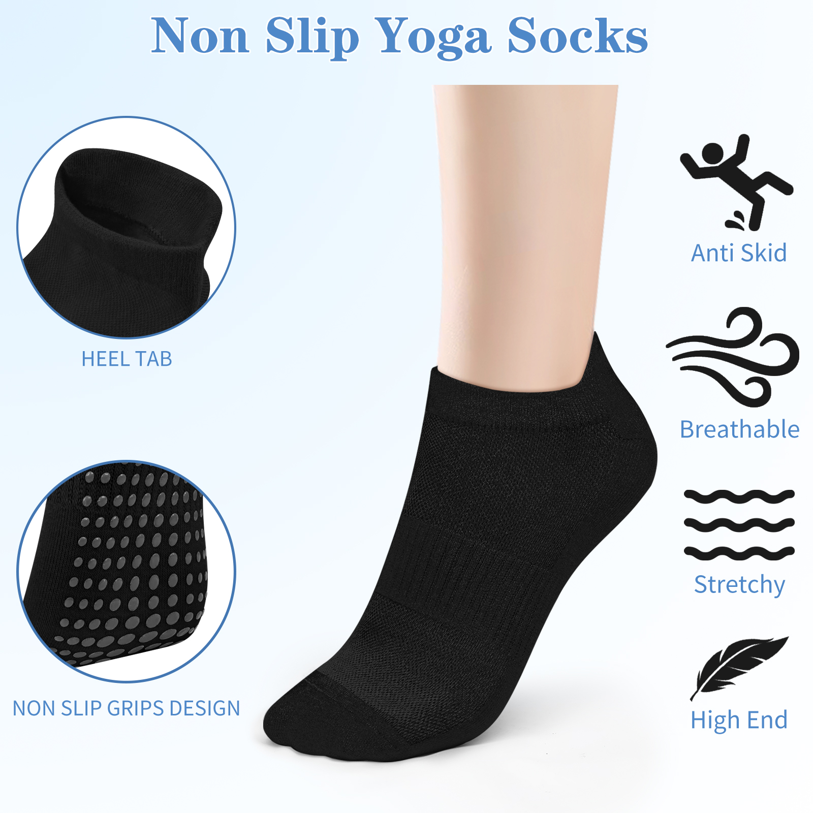 3 Pairs Yoga Socks Women Cotto – No Show Sock Women Bewertung und Preis